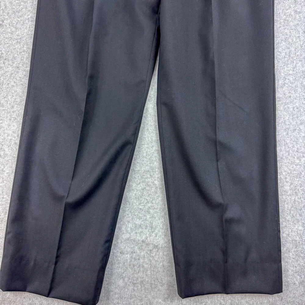 Jos A Bank Dress Pants Mens 35 Black Wool Pleated‎ Straight Classic Office 36x29
